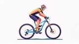 Dynamic Mountain Biker in Action A Vibrant Illustration
