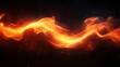 © k - Dynamic swirling flame with bright orange and yellow hues against a dark background, emitting sparks and glowing embers, conveying intense energy and motion