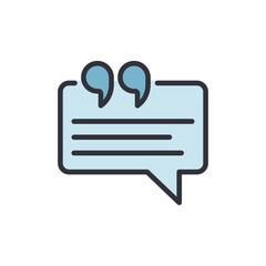 Poster - Stylized Quotation Mark Inside Speech Bubble With Lined Content Field