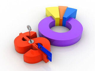 Poster - 3d illustration Stock market online business concept
