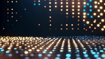 Poster - Dynamic Geometric Animation: Luminous Dots on a Dark Modern Background