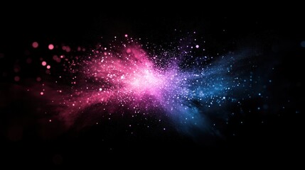 Leinwandbilder - Pink and blue light explosion, dark background, abstract art, graphic design