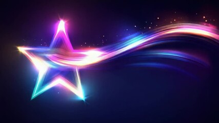 Poster - neon star trail: a vibrant cosmic spectacle of light and color