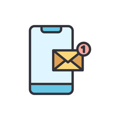 Poster - Mobile Phone Showing New Email Notification With Message Indicator
