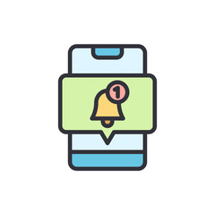 Poster - Smartphone Displaying A New Notification Icon With Pastel Aesthetic