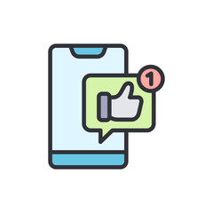 Poster - Smartphone Displaying A Thumbs Up Symbol For Social Media Engagement
