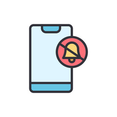 Poster - Illustration Of A Mobile Phone With The Silent Mode Activated Symbol