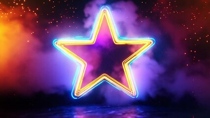 Poster - Neon Star in a Smoky Atmosphere