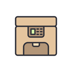 Poster - Stylized Illustration Of A Digital Printer With A Control Panel