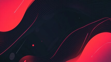 Leinwandbilder - Abstract red and black waves, dark background, dynamic design, website banner