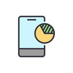 Poster - Modern Smartphone Displaying Business Growth Chart Or Analysis Concept