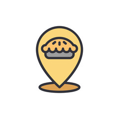 Poster - Pie Location Icon Delicious Treat Destination Symbol Design On Transparent