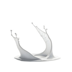 Aufkleber - Photorealistic milk splash with dynamic curves and droplets against a seamless, contrasting setting, offering a visually stunning and clean composition