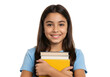 © Deny - Smiling Girl Holding Books on Transparent Background