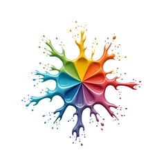 Poster - Radiant Rainbow Splash, A Perfectly Centered and Symmetrical Display of Vibrant Colors on a clean design