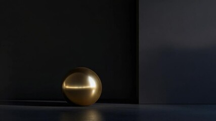 Poster - Golden Sphere in Dark Minimalist Setting