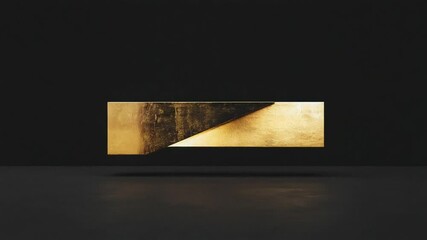 Poster - Golden Rectangular Abstract Art Piece