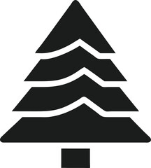 Poster - Simple black pine tree silhouette logo design vector illustration