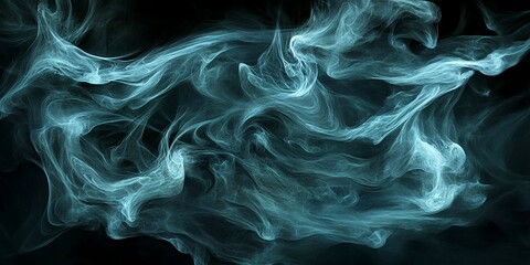 Poster - Abstract Teal Smoke Swirls Background Image Perfect for Design Projects Digital art swirls teal smoke abstract background design element