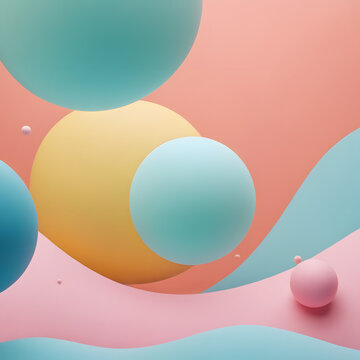 Abstract Pastel Sphere Background Colorful 3D Render