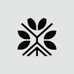Poster - Modern abstract logo design with leaves and geometric shapes