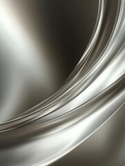 Poster - Abstract Background of Smooth Metallic Curves and Shiny Surfaces with a Modern Feel in Shades of Silver and Gray for Creative Design Projects