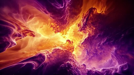 Wall Mural - swirling colors of purple in a brilliant space nebula displaying cosmic beauty and mystery, brillian