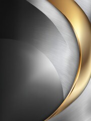 Poster - Abstract Metallic Background with Smooth Silver and Gold Curves Creating a Modern and Elegant Design Suitable for Various Creative Projects