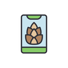 Poster - Modern Mobile Interface Displaying Floral Bud Symbol On A Device