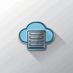 Poster - Blue Cloud Data Server Icon on Gray