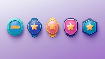 Aufkleber - Flat infographic of onboarding success badges earned during screening stages, clean layout