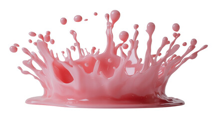 Poster - Elegant pink liquid splash, an isolated strawberry milkshake explosion concept