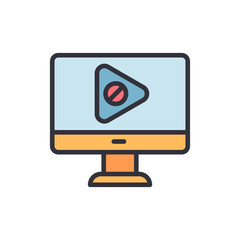 Leinwandbilder - No Video Content Displayed On A Computer Screen Illustration