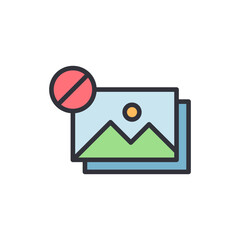 Poster - Image Restriction Graphic With Mountain Landscape Icon Illustration Design