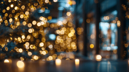 Poster - Christmas lights bokeh background holiday celebration festive season blurred abstract decoration design