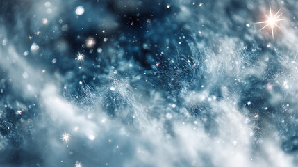 Poster - Winter wonderland background with snow and stars for christmas holiday season wallpaper background