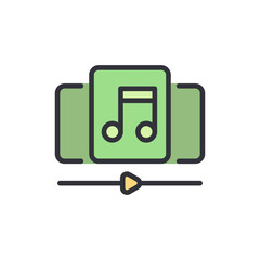 Poster - Stylized Music Player Interface Displaying A Musical Note Icon