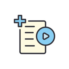 Poster - Multimedia Document With New Addition And Video Play Functionality Symbol