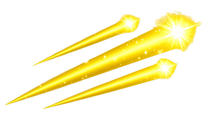 Wall Mural - Golden shooting stars with sparkling trails create magical and celestial atmosphere. bright, glowing streaks evoke sense of wonder and fantasy