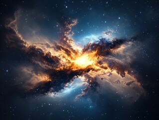 Poster - Cosmic explosion outer space digital art universe wide angle cosmic creation