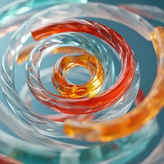 Poster - Dynamic colorful spiral composition abstract art studio 3d render modern design close-up visual aesthetics