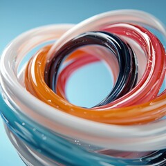 Poster - Creative abstract swirl design digital art colorful palette studio close-up modern aesthetic for visual impact