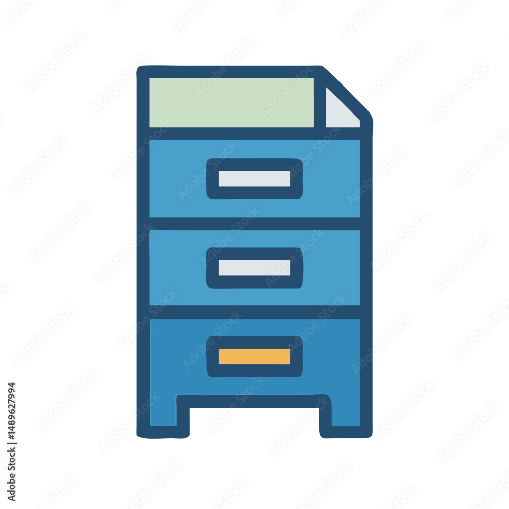 Filing Cabinet Icon Representing Document Organization and Office Storage
