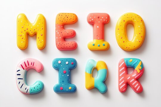 Playful style font design, kids alphabet, letters and numbers