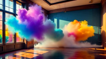 Aufkleber - Vivid Colors Dance in a Sunlit Room A Captivating Display of Artistic Expression
