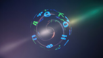 Glowing digital symbols in abstract form, representing the essence of modern coding and technology.
