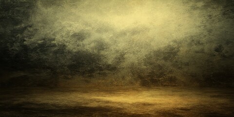 Poster - Textured abstract background in warm golden tones with dark smoky elements, creating a moody and atmospheric visual for various artistic purposes.