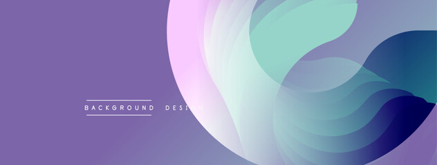Poster - Abstract fluid shapes, purple background. Soft gradients create dynamic visual flow, modern design element.