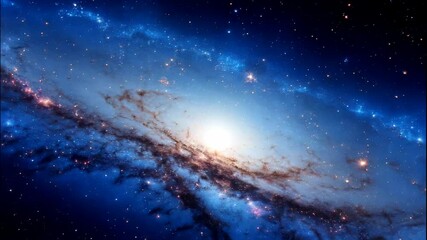 Wall Mural - a mesmerizing galaxy shines brightly in the cosmos, with spirals of blue and white light surrounded 