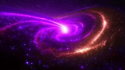 Wall Mural - abstract fractal galaxy, glowing swirls in deep space, cosmic dust